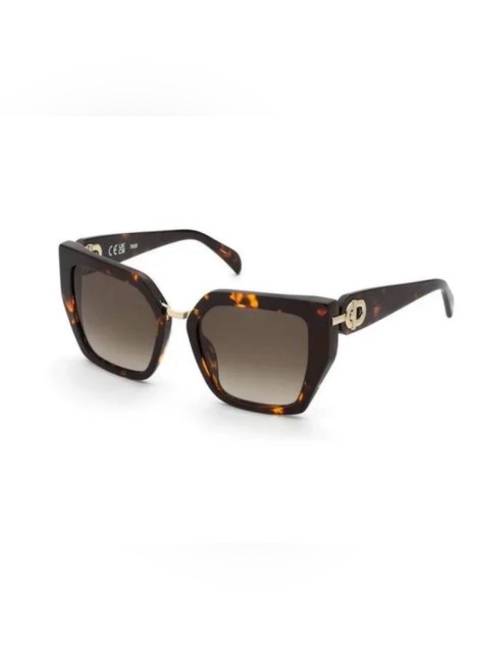 Tortoiseshell Square Sunglasses - Brown Gradient Lenses